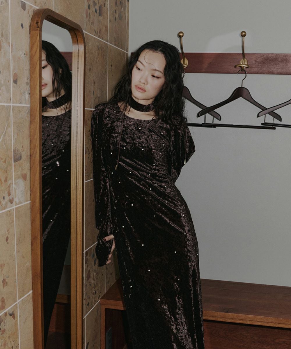 pearl glow velour dress | ANDRESD