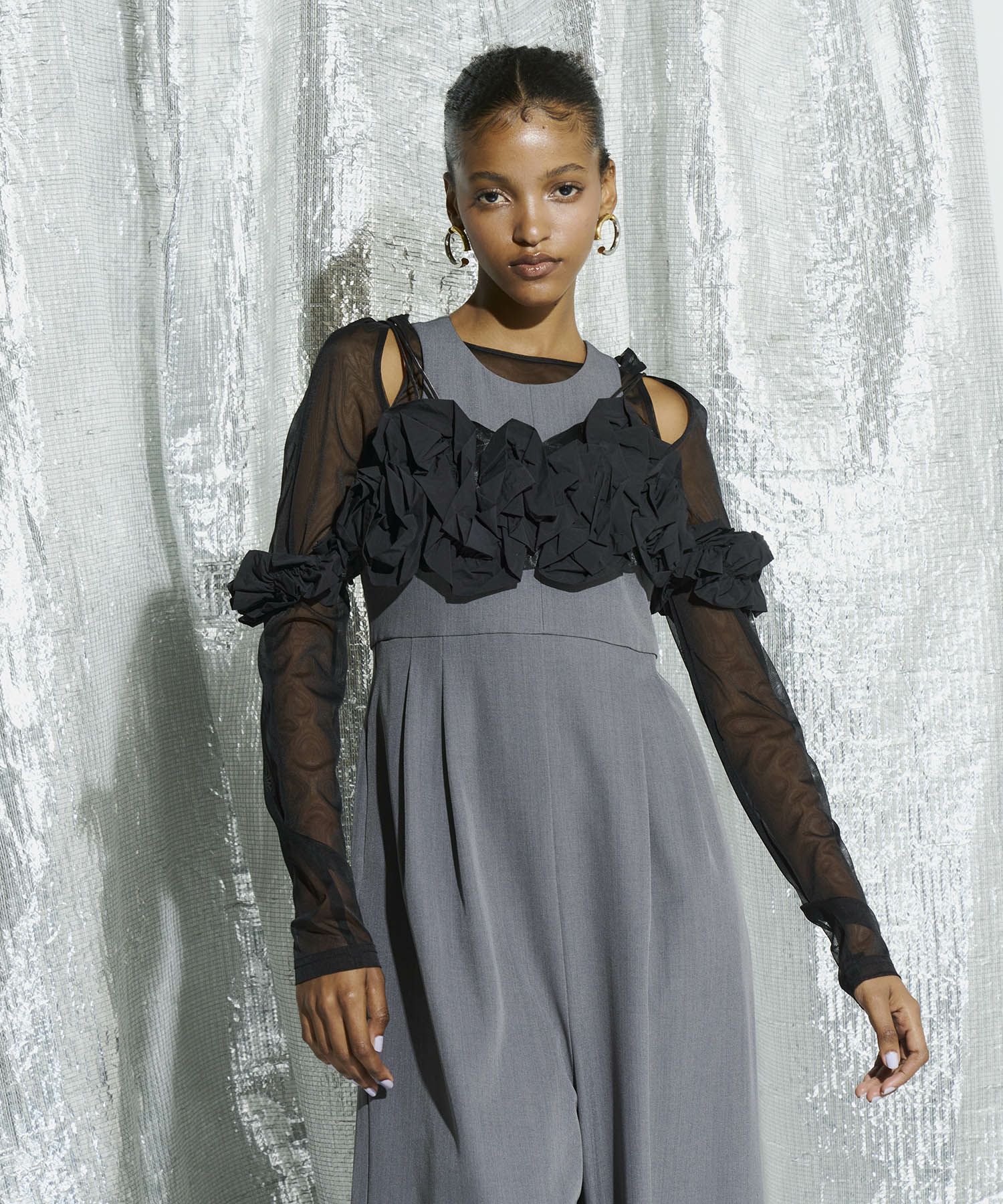 ANDRESD ドレス スリーブエンブロイダリードレス / sleeve embroidery