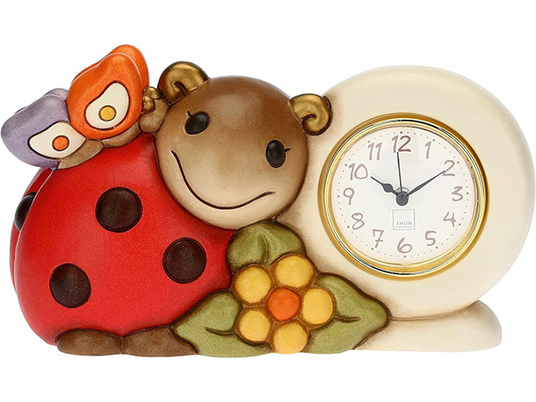 THUN（トゥーン）テントウムシ てんとう虫 置き時計 目覚まし時計 陶製