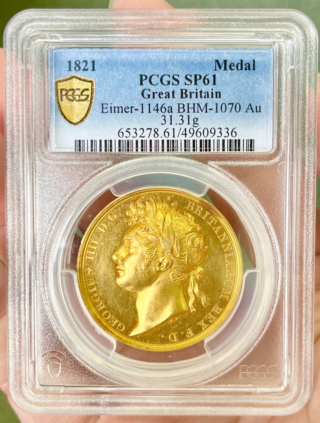 昨日のAWでPF62が510万円で落札！】1821年ジョージ4世戴冠式記念メダル