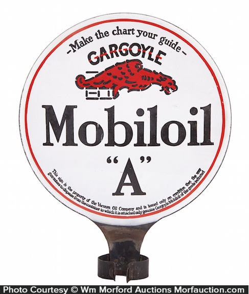 Gargoyle Mobiloil A Porcelain Sign • Antique Advertising