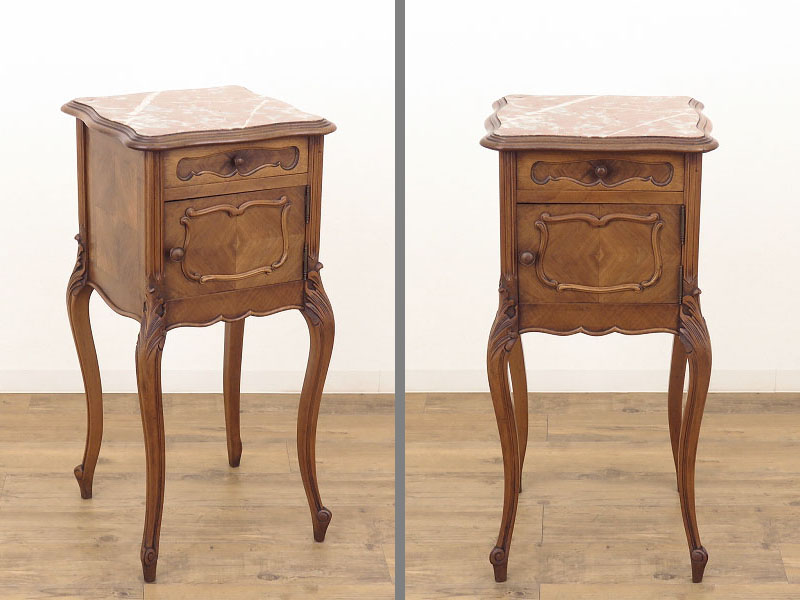 フランスアンティーク猫脚ベッドサイドキャビネット/ナイトテーブル机