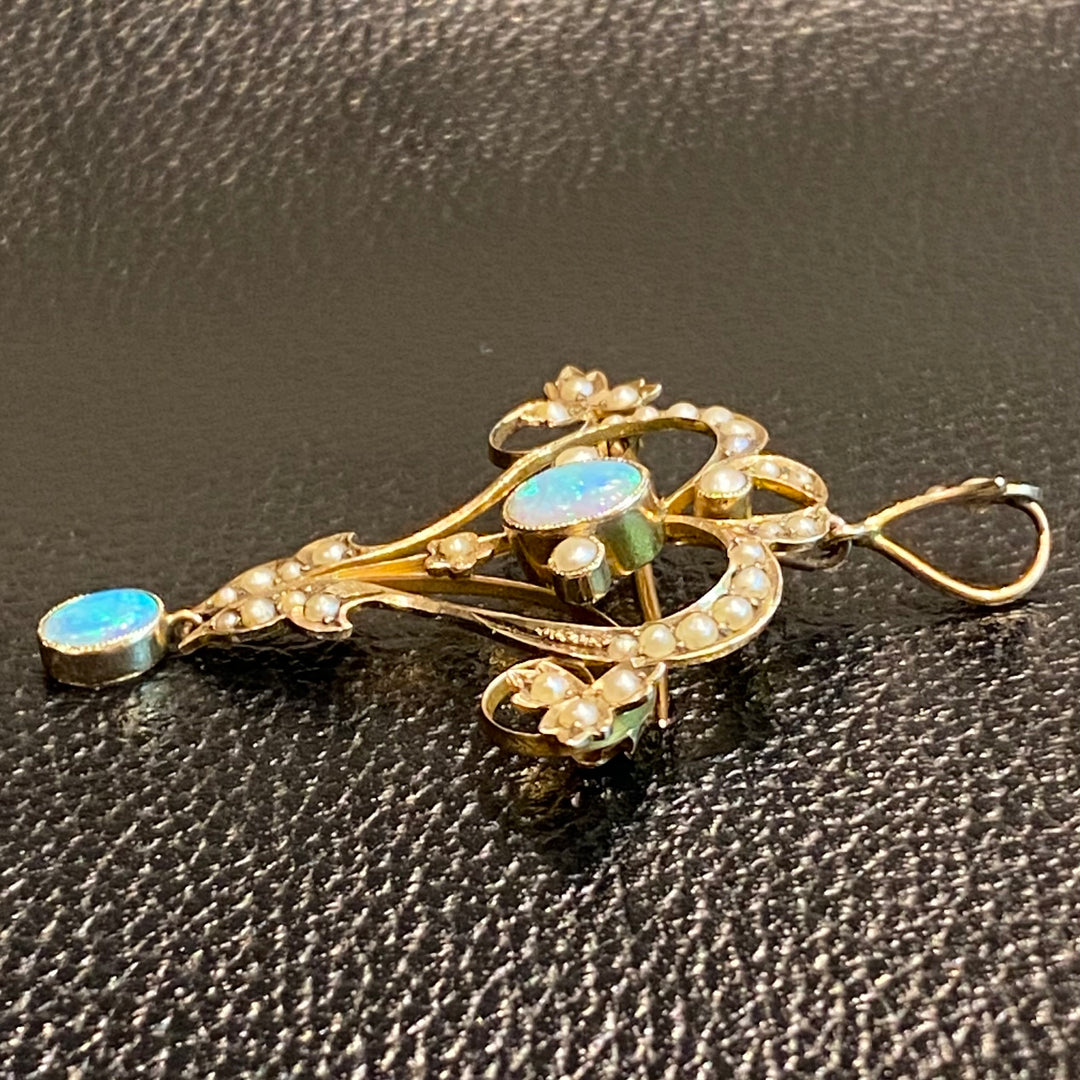 エドワーディアン・オパールブローチ＆ペンダント – 銀座アンティーク
