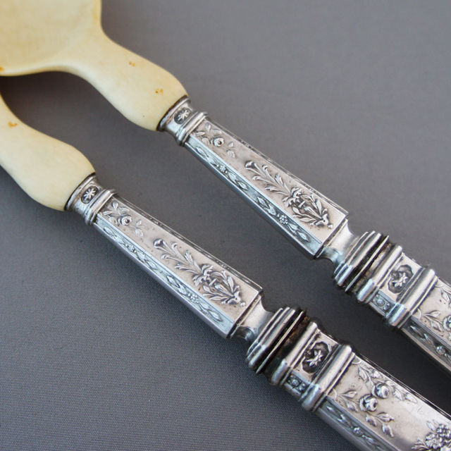 フランス「サラダサーバー フォーク&スプーン セット」《アンティック