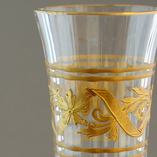 Y2590-4 オールドバカラ 金彩装飾 グラス 高さ14㎝ 豪華金彩 Y2590-4