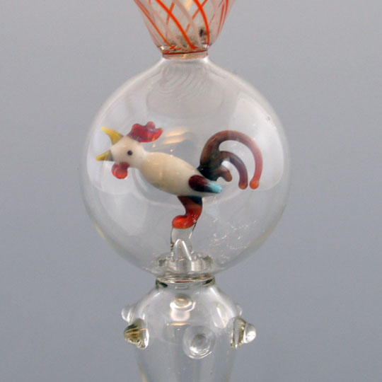 ビミニ「にわとりフィギュア入りグラス」《アンティックかとう》