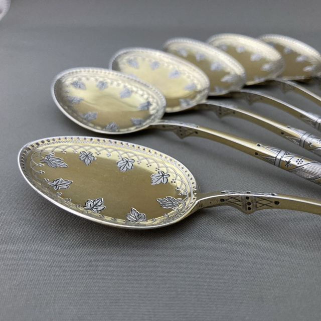 イギリス「アイスクリームスプーン6本組」《アンティックかとう》