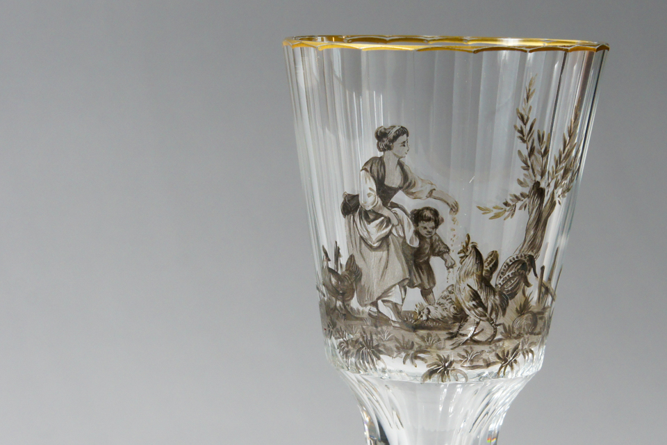 ドーム兄弟「Damon × Daum 鶏飼いの人物像グラス」《アンティックかとう》
