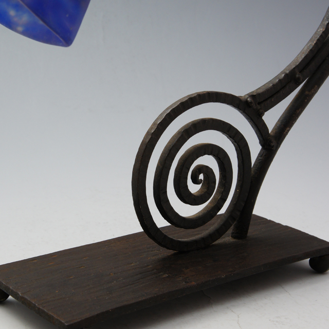 ランプミューラーアールヌーヴォースタンドランプ台は鉄渦巻のデザイン