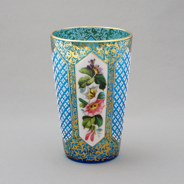 希少】モーゼル 23．8㎝ エナメル盛 金彩 金盛り 花瓶 水差し