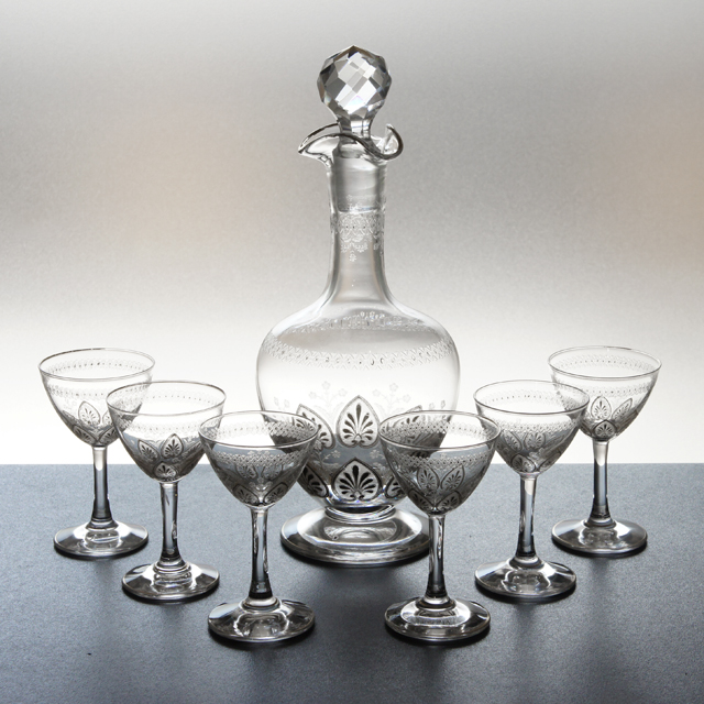 オールドバカラ「小花文リキュールセット」《アンティックかとう》