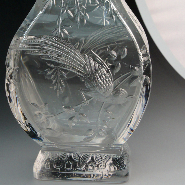 オールドバカラジャポニズム様式 エナメル彩木花瓶 刻印有り