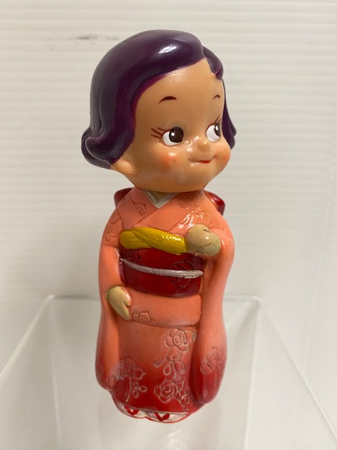 第一勧業銀行☆のばらちゃん☆着物☆ソフビ人形☆貯金箱 11．5cm