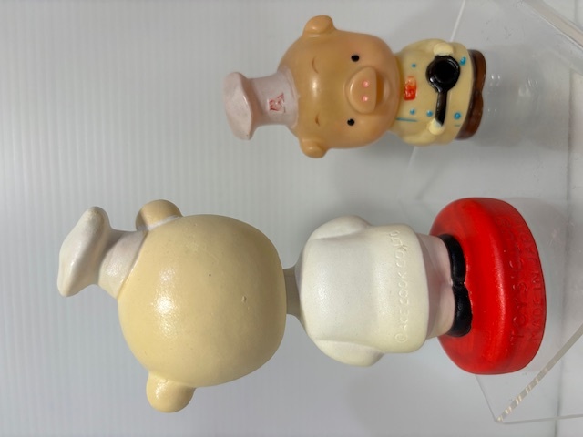 箱入☆エースコック☆ブタさん☆陶器製☆首ふり 人形 14．5cm