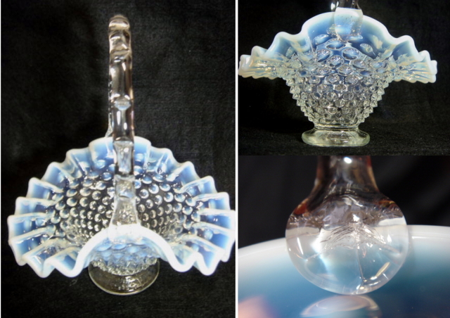 Big横幅約20cmフェントン、グランベリーオパールセントガラス