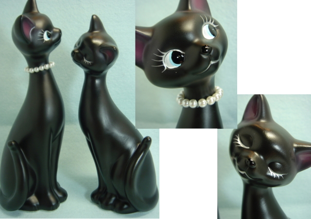 時代 アンティーク 黒猫 眠り猫 置物 レトロ 古道具 縁起物 時代