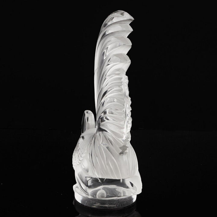 LALIQUE クリスタル 鶏 コックナン カーマスコット 置物 サイン入