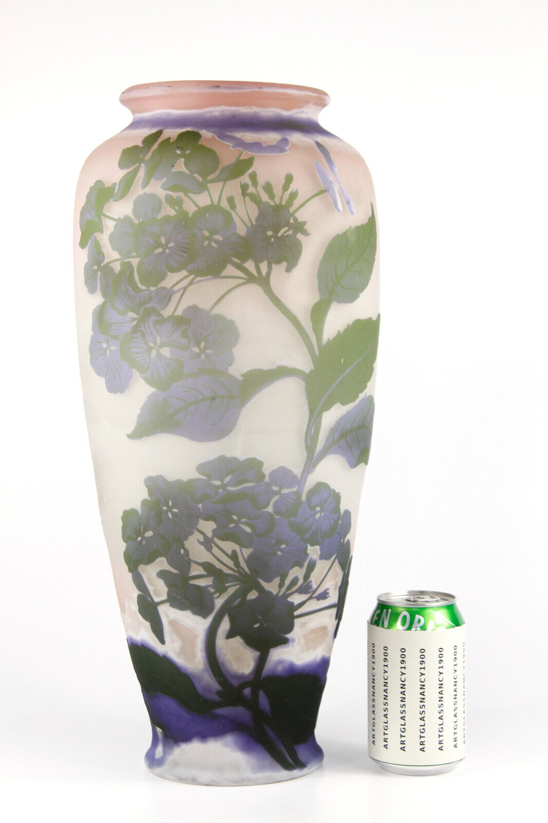 エミールガレ 紫陽花の花の花瓶 アールヌーヴォー時代のガラス作品