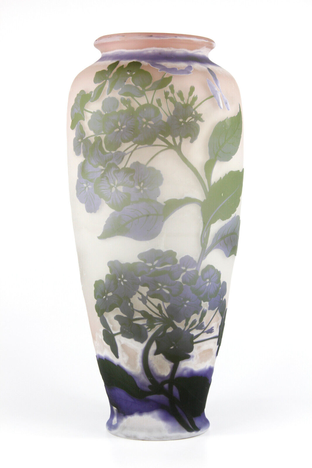 エミールガレ 紫陽花の花の花瓶 アールヌーヴォー時代のガラス作品