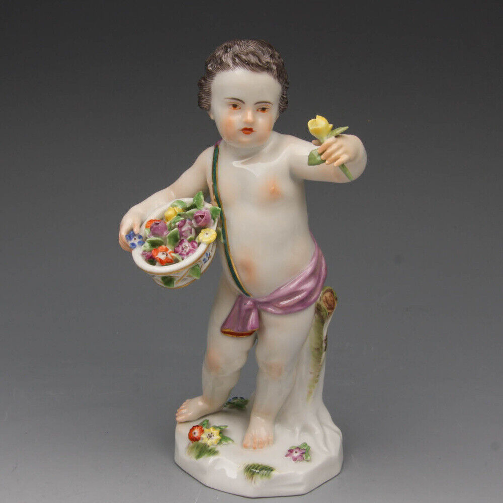 りんごミカンマイセン(Meissen)フィギュリン『葡萄を持つ庭師の少女