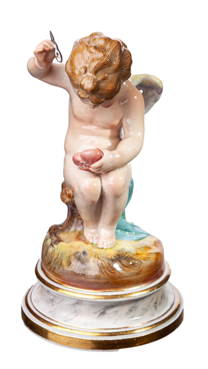 アンティークドイツ 18世紀初期マイセン希少ARⅢポーセリン人形 ポット