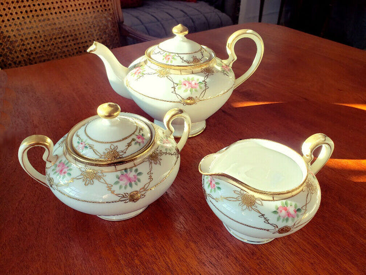 アールヌーボー 手描き オールドノリタケ イギリス ドレッサーセット