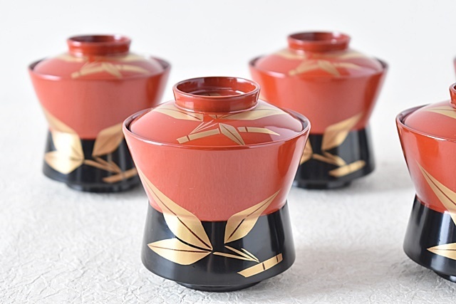 漆器 椀 10客セット 紅葉 小吸物椀 共箱 懐石 昭和レトロ アンティーク