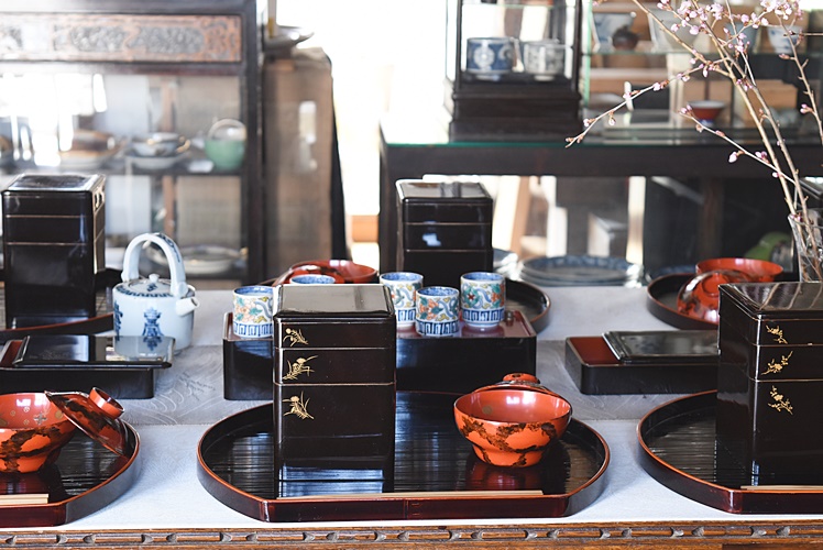 時代漆器 野弁当箱一式 - 生活骨董と古布のアンティークショップ