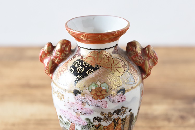 特大 九谷焼飾り壺 人物花鳥図 高さ約125cm 沈香壺 三段壺 陶芸 骨董品