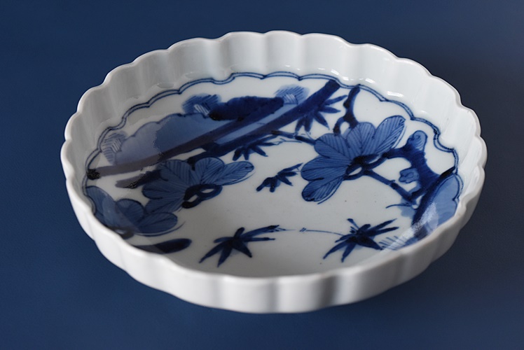 636 骨董 アンティーク 古伊万里 染付 豪華絢爛 色絵鉢 大 1点 幕末 古