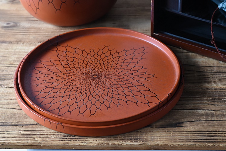 三角 漆 塗 皿 お盆 茶道 懐石 朱 6枚 三角漆塗皿お盆茶道