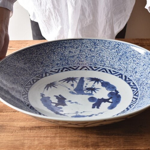 古伊万里染付微塵唐草の図膾皿3客E980AS-CUx