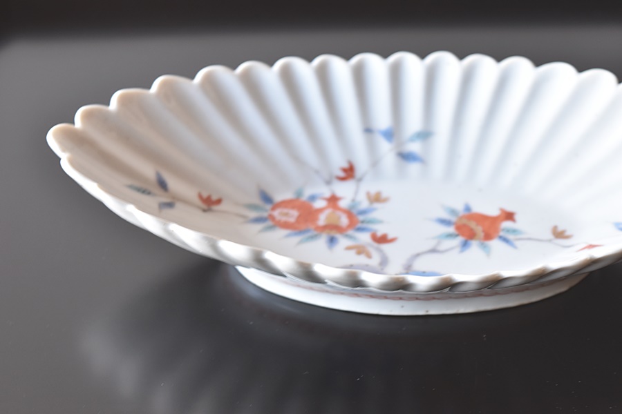 古伊万里 柿右衛門染付巻物文様皿 R34-1 古伊万里 柿右衛門染付巻物