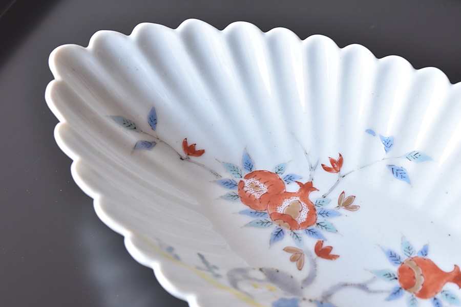 骨董 アンティーク 白磁蕎麦猪口 折縁 縁錆 柿右衛門白磁 柿右衛門