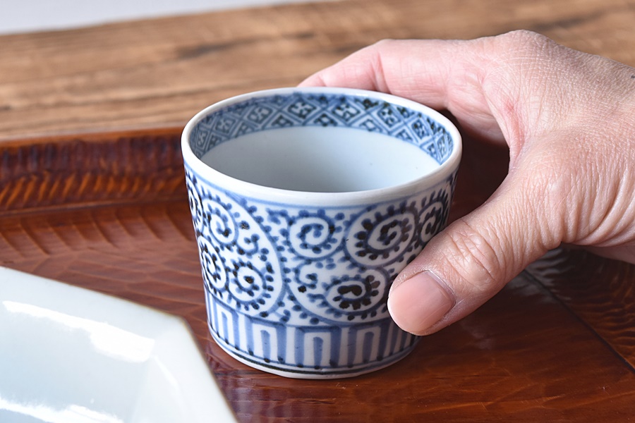 836『市松模様 蕎麦猪口』 /骨董品 古美術 古道具 アンティーク 836