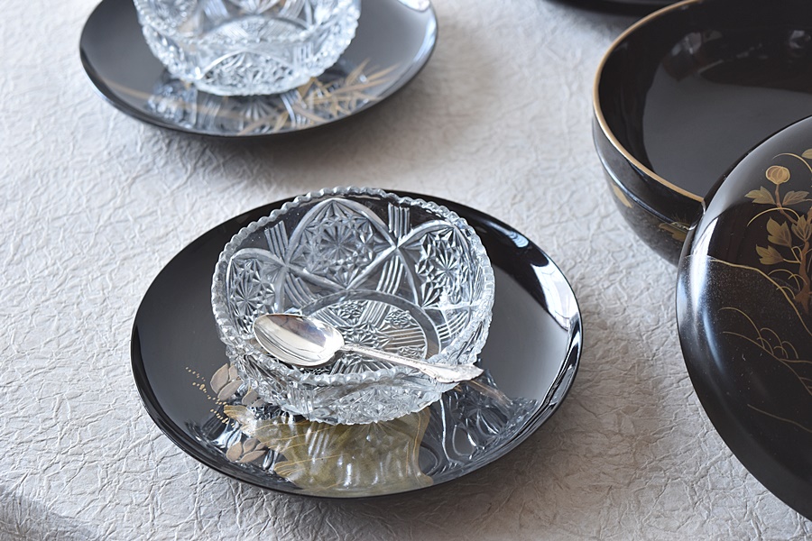 骨董 時代プレス ラスター彩釉薬 ギザフチ 大鉢 菓子器 ウランガラス