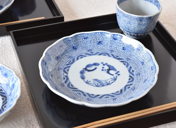 古伊万里 染付 太明年製 円皿 5枚セット 古伊万里 染付 太明年製 円皿