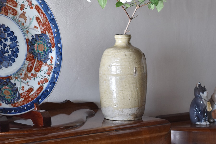 古瀬戸 飴釉 瓢形徳利 共箱 酒器 花生 花入 花器 骨董 古美術