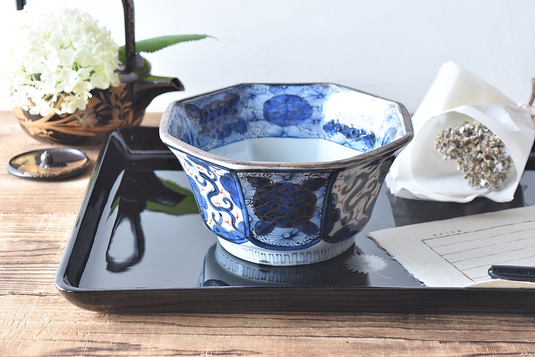 1895 宮内庁御用達『十四代 辻常陸』 辻製 染付花鳥 皿 5客