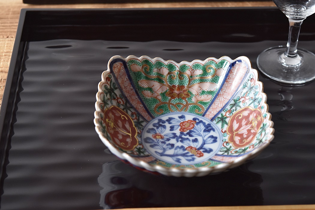 九谷焼き大明萬暦年製硯（スズリ）鳳凰龍大聖寺伊万里