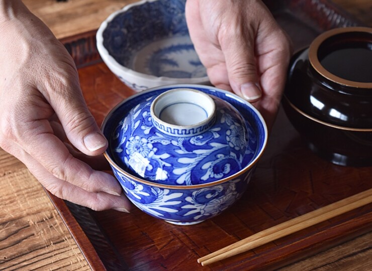 壷□マイセン調 西洋 染付の花の絵 Betch Worth B5 唐草 骨董品□