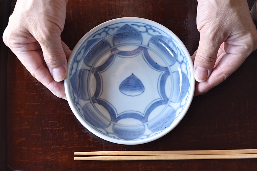 古伊万里 染付 栗 くらわんか 膾皿 - 生活骨董と古布のアンティーク