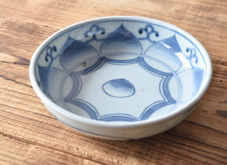 骨董 古伊万里 波佐見焼 染付 くらわんか 茶碗 1客 ※金継ぎ