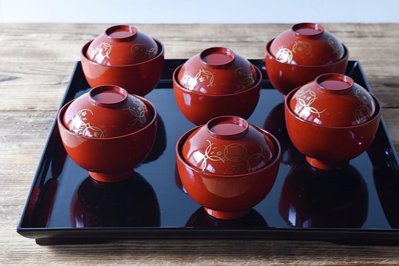 利休好 輪島塗 懐石道具 セット 5客 漆塗り 共箱付 茶道具 懐石道具