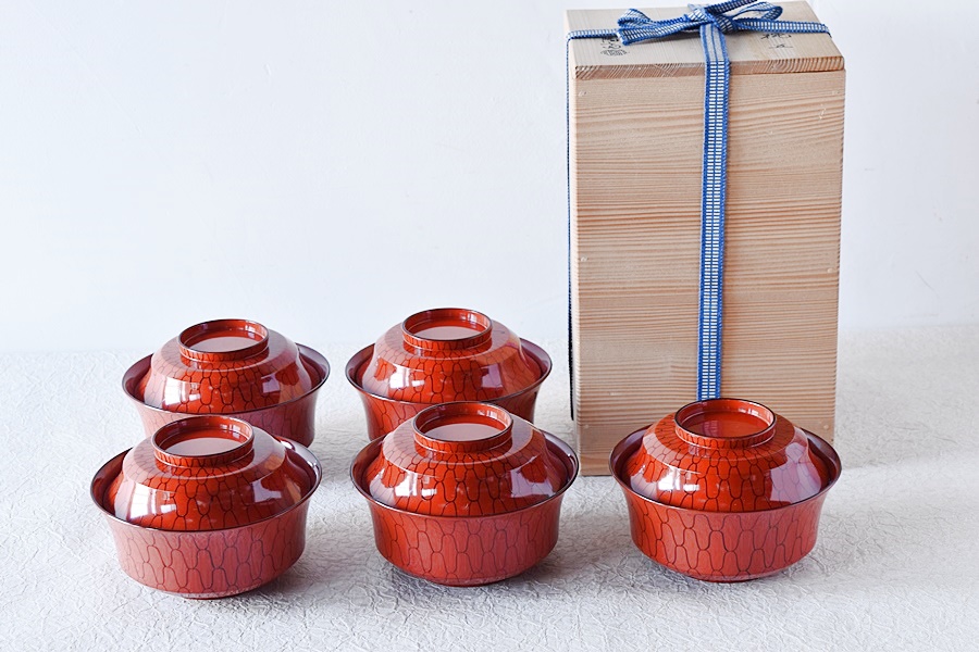 Cecile】輪島塗 岡本陽斎作 小丸椀 5組セット Cecile】輪島塗 岡本陽