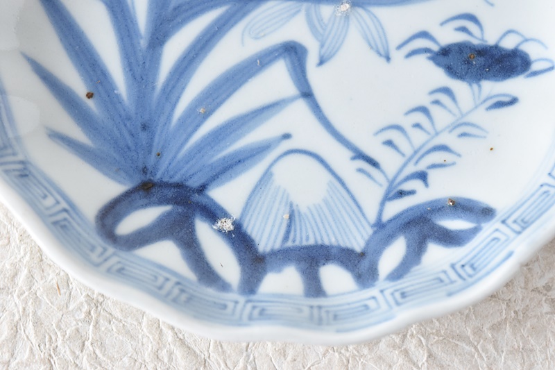 伊万里 水仙染付皿 江戸時代 MA295 伊万里 水仙染付皿 江戸時代 MA295