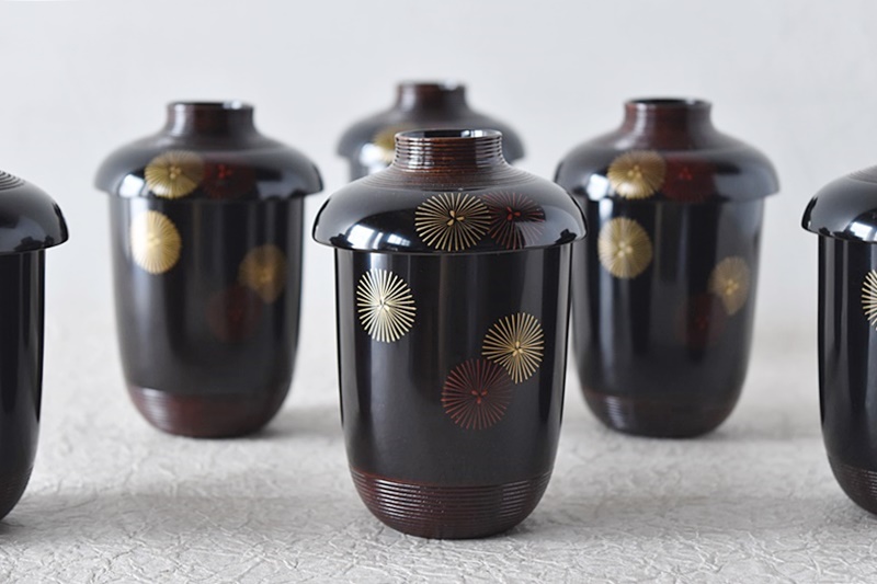 塗師 前端雅峯 老松蒔絵 梅古木 炉縁 共箱 茶道具 共箱 工芸