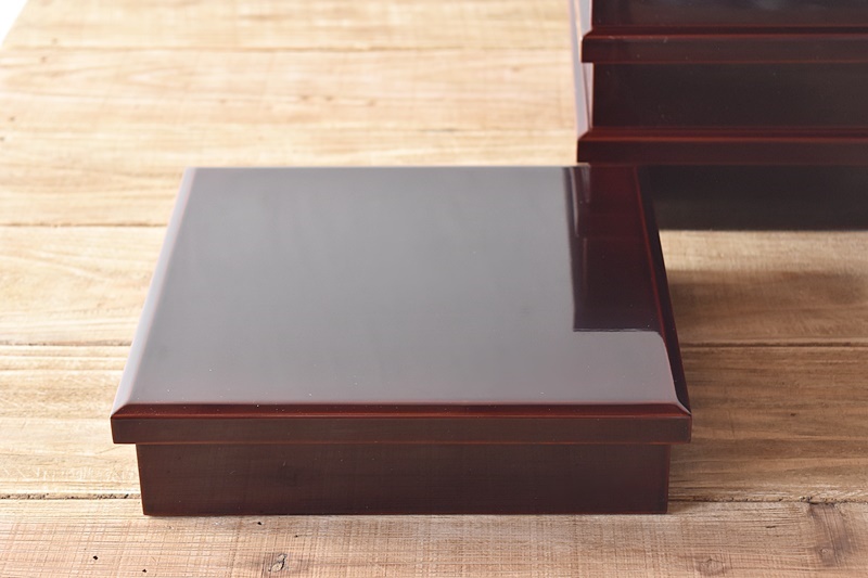 天然木製漆塗 輪島塗 溜塗 懐石弁当 松花堂弁当箱 4客セット - 生活