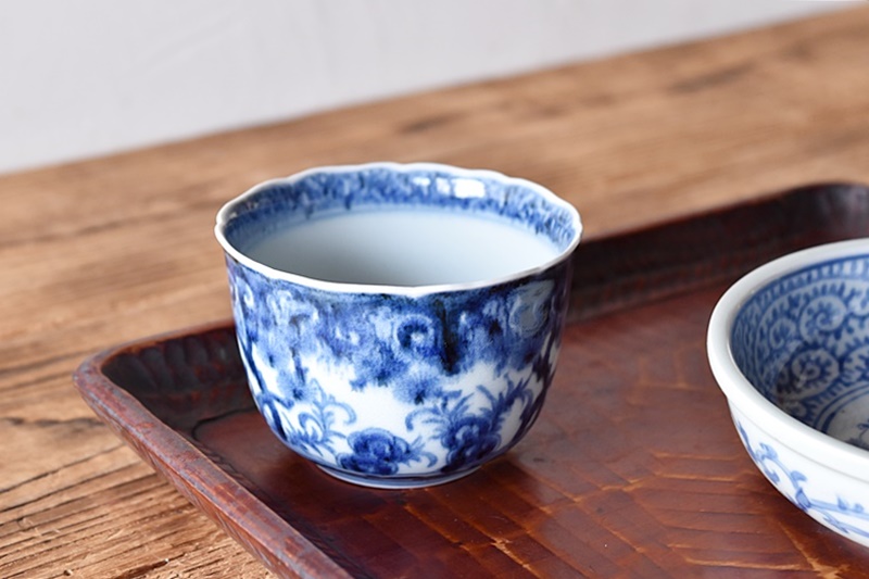 染付 丸紋 筒茶碗 火入 古美術 古伊万里 古道具 アンティーク 染付