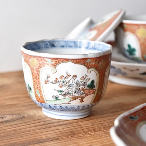 古伊万里 鉄線文（？） 蕎麦猪口 アンティーク 骨董 そば猪口 江戸時代